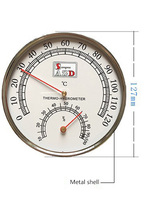 HUAXI termometer ruangan Sauna komersial Modern, termometer higrometer pemasangan mudah tanpa braket dudukan kayu pinus padat