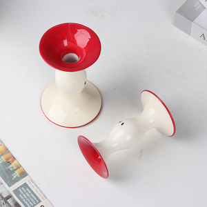 Ceramic Creative Apple Core Shape <strong>Vase</strong> Set of <strong>2</strong> Large and Small Modern Art <strong>Flower</strong> <strong>Vase</strong> for Living Room Shelf Table Home Decor - Product Image 4