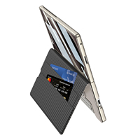 Casing ponsel dengan tempat kartu nama, cocok untuk Samsung Z Fold 8, casing ponsel model dompet, anti jatuh, pelindung magnetik, lengkap.