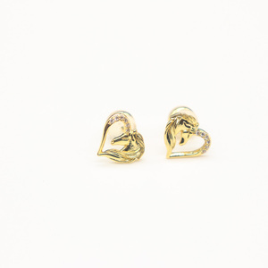 Boucles d'oreilles pendantes Heart Ladder avec diamants de 0.19 ct de clarté VS-SI pour cadeau disponibles en or jaune blanc rose-Certifié IGI - Product Image 1