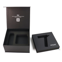 Grand coffret cadeau de luxe avec logo personnalisé OEM, couvercle magnétique, boîtes à fermeture avec rembourrage en mousse intérieure, pièces