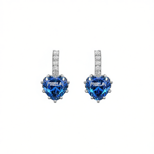 Orecchini Pendenti a Forma di Cuore Mia in Cristallo, Argento 925 con Montatura a Griffe, Gioielli Romantici da Donna per Uso Quotidiano - Product Image 1