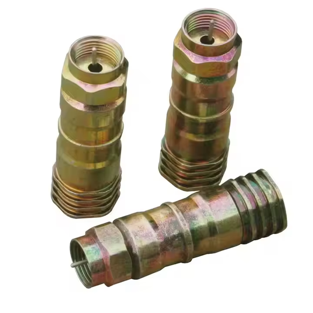 Waterproof RG11 Crimp Connector 2 Pin Male Female Coaxial Cable Plug Premium TV RF F Type IEC Connectors