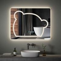 Miroir de salle de bain intelligent mural en alliage d'aluminium en forme de cœur LED moderne à arc explosif de haute qualité