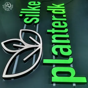 Logo de marque de société personnalisé 3D lettre signe Led lettres murales signes frontaux pour Logo d'entreprise