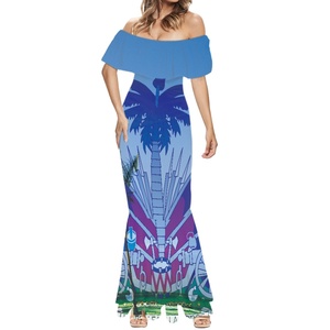 Abito <span class=keywords><strong>da</strong></span> <span class=keywords><strong>sera</strong></span> personalizzato Plus-Size stile haitiano Design Line Neck <span class=keywords><strong>abiti</strong></span> a coda di pesce Dropshipping elegante abito lungo fino al pavimento <span class=keywords><strong>da</strong></span> donna - Product Image 6
