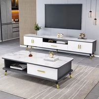 Meubles TV de luxe, salon moderne, armoire murale en verre, table basse nordique, combinaison d'armoires