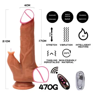 Jouets sexuels pour femmes, gode réaliste télescopique à insertion automatique en silicone, vente chaude pour le commerce extérieur, fabriqué en usine - Product Image 3