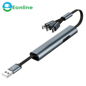 EONLINE 3in 1 كابل يو إس بي سريع الشحن ل فون سامسونج هواوي خفية متعددة قابل للسحب المصغّر USB C كابل الشاحن الإبداعية الهدايا