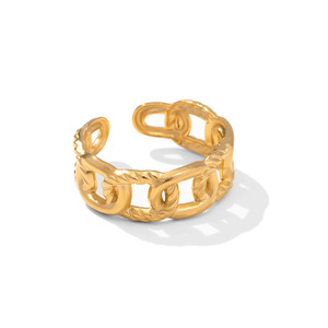 Fashion <b>Rings</b> Chain <b>Open</b> <b>Ring</b> For Women Gold Plated Geometric Design Gift Jewelry - Product Image 5