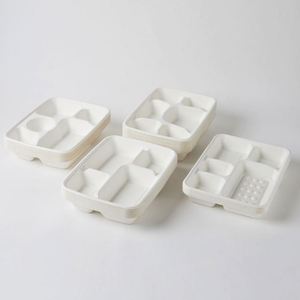 Assiettes multi-compartiments en canne à sucre biodégradables et compostables à 100 %, résistantes, pour la restauration scolaire - Product Image 2