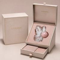 Flacon de parfum de luxe élégant de 85 ml, rose poudré, avec bouchon sphérique, échantillon gratuit, carton pour remplissage de parfum d'ambiance et cadeaux