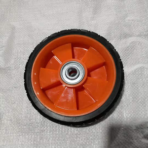 Hand <b>Tool</b> <b>Cart</b> Casters 150mm Orange Solid Rubber Wheels Durable <b>For</b> Handcart Use - Product Image 2