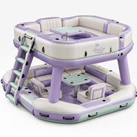 Canapé Gonflable Multi-personnes en Gros, Île Flottante Double Plateforme pour Piscine, Lac, Plage, Complexe Hôtelier, Loisirs en Plein Air