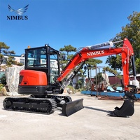 Mini-excavatrice haut de gamme NIMBUS CE EPA EuroV certifiée ISO, configuration haut de gamme, cabine ou auvent en option