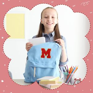 Jeans <span class=keywords><strong>Patch</strong></span> Produce rápidamente muestras Autoadhesivo Chenille Carta Parches Color rojo Hierro en parches para sombreros - Product Image 5