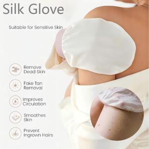 Gant exfoliant pour le corps et le visage en soie naturelle avec gant exfoliant pour le bain, lavage du corps, nettoyant pour le corps - Product Image 6