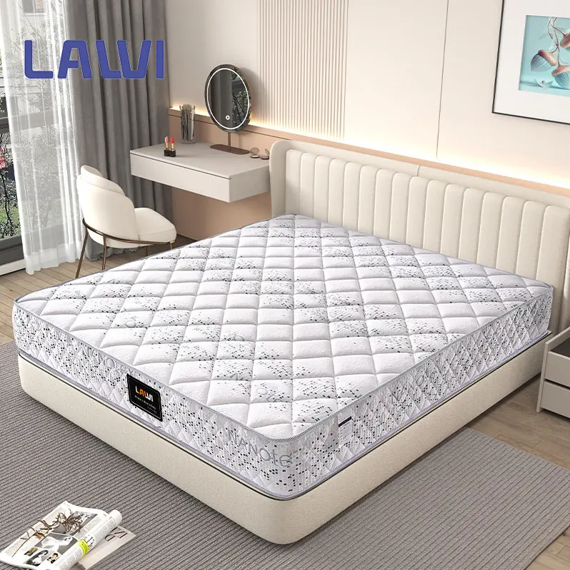 OEM enrollable bolsillo almohada superior hotel de lujo King queen size cama de látex de espuma viscoelástica colchón de primavera en una caja