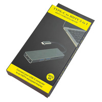 Base de Conexión Tipo-C a USB 3.0 para Computadora Portátil con Lector de Tarjetas SD/TF de 5 Puertos y Extensor HDTV en Stock