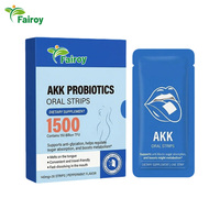 Fairoy Bandes buccales à dissolution rapide avec probiotiques AKK, saveur menthe poivrée, 30 bandes/boîte