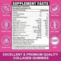 Gummies de collagène 2000mg en marque blanche OEM pour cheveux, peau et ongles avec biotine, vitamine C et zinc pour femmes et hommes – Approvisionnement direct usine