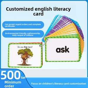 Tarjetas de Memoria Cognitiva Personalizadas para Niños, Impresas en Todos los Idiomas, Tarjetas de Papel para Aprender a Leer, 4-6 Años, Exportación Directa de Fábrica - Product Image 2