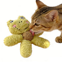 Jouet en peluche écologique pour chat avec boule de catnip, matériaux en bois et sisal, design adorable, vente en gros