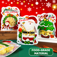 Sachets Doypack de Noël à fenêtre, forme spéciale et mignonne, pour emballage alimentaire, snacks, sacs en plastique à fermeture éclair ZipLock