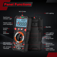 Multimeter Digital Genggam 3-Digit True RMS Portabel Fitur Cerdas Diagnostik Otomatis Peringkat 600V Aman Secara Intrinsik untuk Penggunaan Mobil