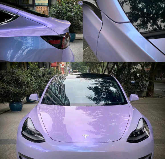 Fantastis Lavender Metalik Perak Ungu Bungkus Mobil Vinil Bunglon PVC Film  Dekorasi Badan Mobil Stiker Foil