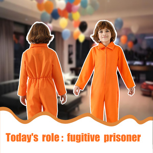 Children Role Play Costume Carnival Party Performance Orange <strong>Prison</strong> <strong>Uniform</strong> - Product Image 2