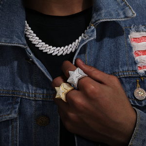 Anillo de Moissanita con Certificado de Diamante, Chapado en Oro, Plata de Ley 925, VVS, Estilo Hip Hop, para Hombre y Mujer - Product Image 3