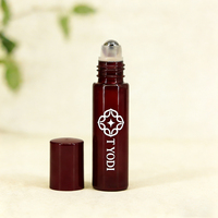 Bouteilles en verre pour parfum et huile parfumée avec bille roulante en acier inoxydable, diverses spécifications, dégradé, 5 ml, 8 ml, emballage cosmétique