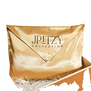 Bolsa de Embalaje de Satén Personalizada con Logotipo, para Ropa, Bufandas, Libros, con Botón, Bolsa de Regalo de Lujo - Product Image 1
