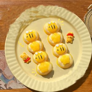 Set of 4 Cream Bee-shaped TPR <b>Squishy</b> Toys 12cm Connected <b>Squishy</b> Toys for Kids and Adults Stress Relief Gift for Relax Time - Product Image 4