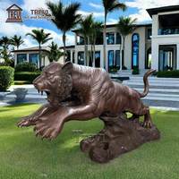 Antique Souvenir Jungle Animal Statue Métal Tigre Sculpture Commerce
