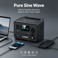 Station d'alimentation portable 288Wh, batterie LiFePO4 300W, charge rapide PD140W, générateur solaire pour le camping, l'extérieur, la maison, les situations d'urgence