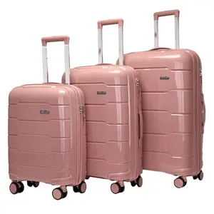 Ensembles de bagages personnalisés 20 "24" 28 pouces PP valise à roulettes bagages sacs de voyage avec 4 roues pour les voyages de longue distance