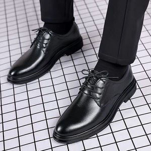 <span class=keywords><strong>Scarpe</strong></span> <span class=keywords><strong>da</strong></span> <span class=keywords><strong>Uomo</strong></span> in PU con Lacci, Modello 2025, Eleganti e Casual, Stile Britannico di Alta Gamma, Suola Morbida, Nere, per Matrimoni e Cerimonie - Product Image 2