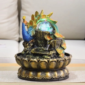 Chinese Style Resin <strong>Peacock</strong> Flowing Water <strong>Fountain</strong> Ornaments Indoor <strong>Outdoor</strong> Home Decor <strong>Peacock</strong> Water <strong>Fountain</strong> With Crystal Ball - Product Image 3
