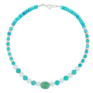 Натуральный Бирюзовый Амазонит тридакна Авантюрин Круглые бусины из драгоценных камней комбинированные ювелирные изделия Размер 16 дюймов Вес 27,6 г - Product Image 1