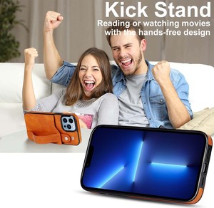 Sang Trọng Chủ Thẻ Chống Sốc Bìa Đối Với iPhone 15 14 13 12 11 Pro Max <span class=keywords><strong>X</strong></span> 7 8 Cộng Với Da Ví Với Dây Đeo Cổ Tay Điện Thoại Trường Hợp - Product Image 4