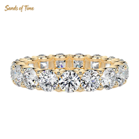 Bague éternité en moissanite taille émeraude 3x4mm pour femme, en argent sterling 925, avec bande de pierres rectangulaires, vente en gros directe usine