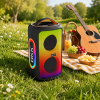 BKK / OEM 20W RMS Enceinte portable avec microphone intégré, boîtier en plastique, LED RGB, alimentation par batterie, Boombox sans fil pour extérieur