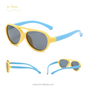 Gafas de sol Unisex de alta calidad estilo piloto para bebés y niños, gafas de sol polarizadas UV400 de silicona suave de 1 a 3 años, lentes con logotipo - Product Image 3