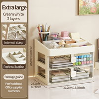 Organisateur de cosmétiques moderne multi-couches de grande capacité 3-6L, boîte de rangement de bureau en PP, conteneur rectangulaire multifonction, étanche