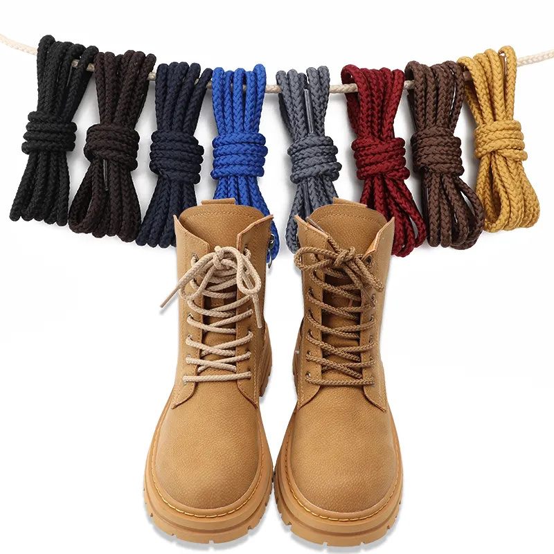 Hot Fashion Shoe lace Rope hiking laces bulk mountaineering shoelaces Striped round shoelace martin boot shoelaces