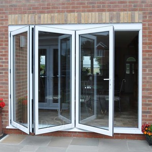 Economic Price Outdoor Waterproof Aluminium Folding Doors Foldable Tempered Glass Door Price