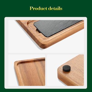 Planche de service <span class=keywords><strong>en</strong></span> bois d'acacia avec 2 bols, <span class=keywords><strong>plateau</strong></span> à <span class=keywords><strong>fromage</strong></span>, <span class=keywords><strong>plateau</strong></span> de service pour cadeaux de mariage - Product Image 5
