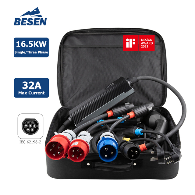 Current Switching 22KW 32A Evse Portable Ev Charger Electric Car Charging Station with Type 2